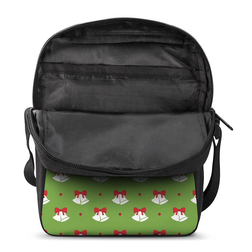 Merry Christmas Bells Pattern Print Rectangular Crossbody Bag