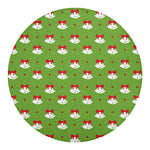 Merry Christmas Bells Pattern Print Round Blanket