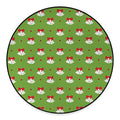 Merry Christmas Bells Pattern Print Round Floor Mat