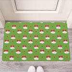 Merry Christmas Bells Pattern Print Rubber Doormat