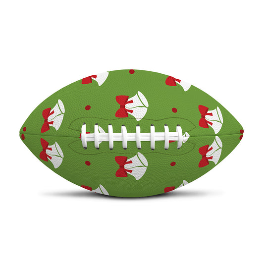 Merry Christmas Bells Pattern Print Rugby Ball