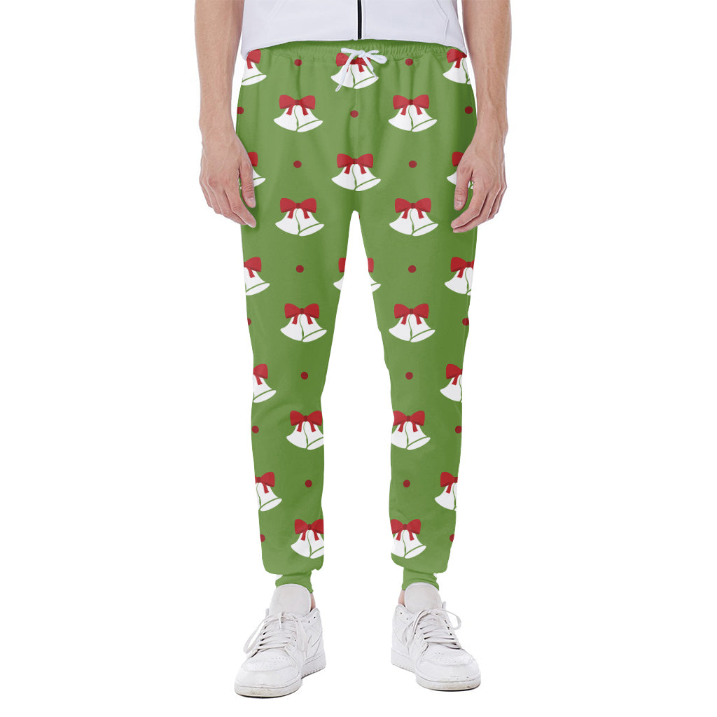 Merry Christmas Bells Pattern Print Scuba Joggers