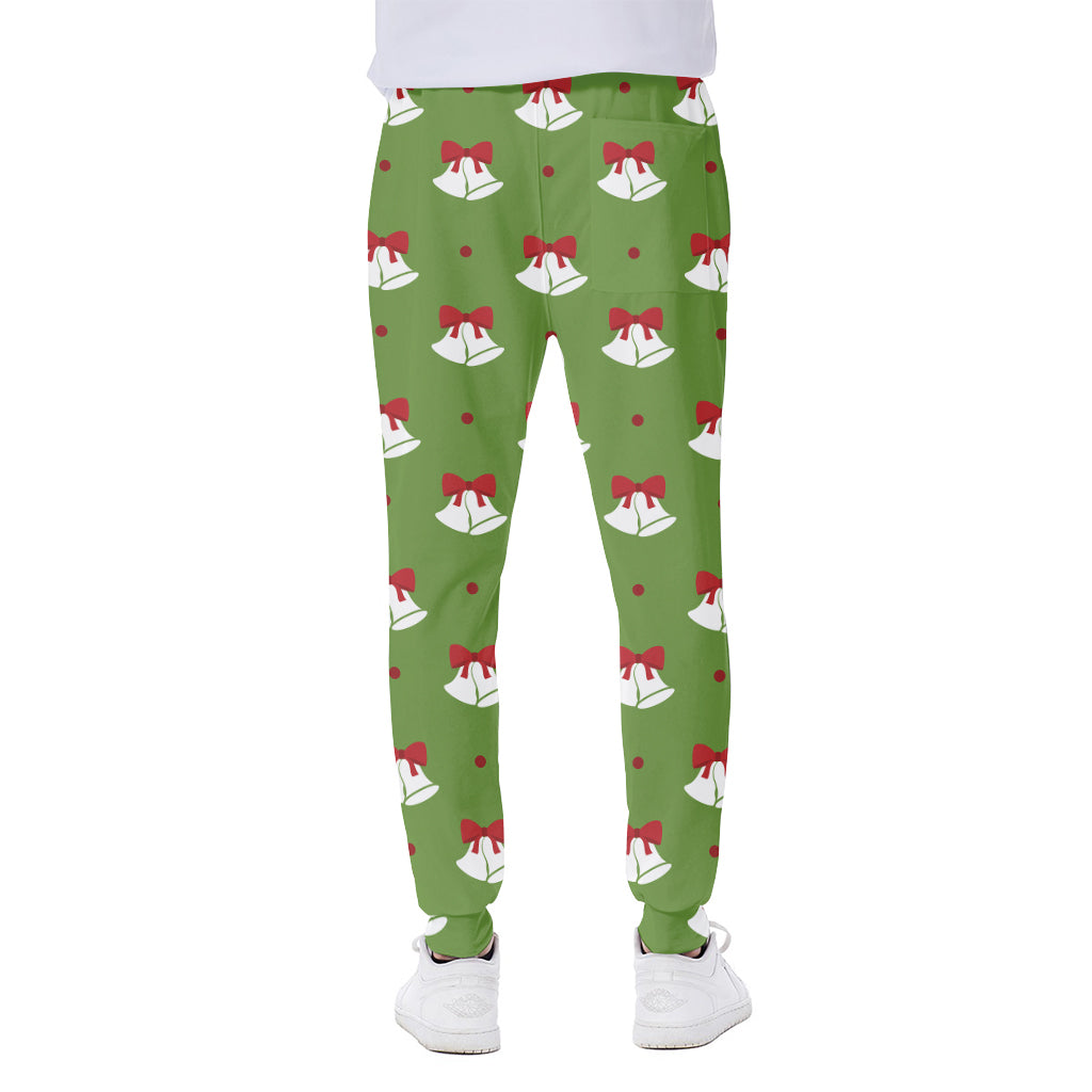 Merry Christmas Bells Pattern Print Scuba Joggers