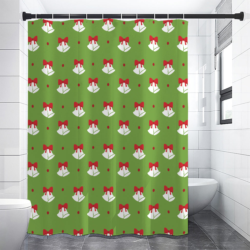 Merry Christmas Bells Pattern Print Shower Curtain