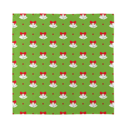 Merry Christmas Bells Pattern Print Silk Bandana