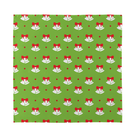 Merry Christmas Bells Pattern Print Silk Bandana