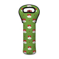 Merry Christmas Bells Pattern Print Single Neoprene Wine Tote