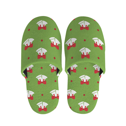 Merry Christmas Bells Pattern Print Slippers