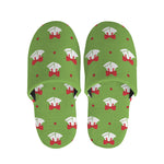 Merry Christmas Bells Pattern Print Slippers