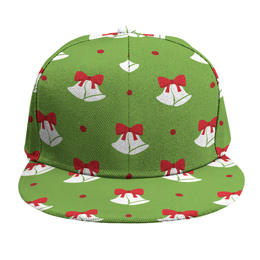Merry Christmas Bells Pattern Print Snapback Cap