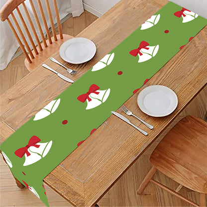 Merry Christmas Bells Pattern Print Table Runner