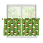 Merry Christmas Bells Pattern Print Tier Curtains