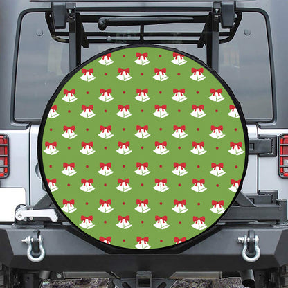 Merry Christmas Bells Pattern Print Tire Cover