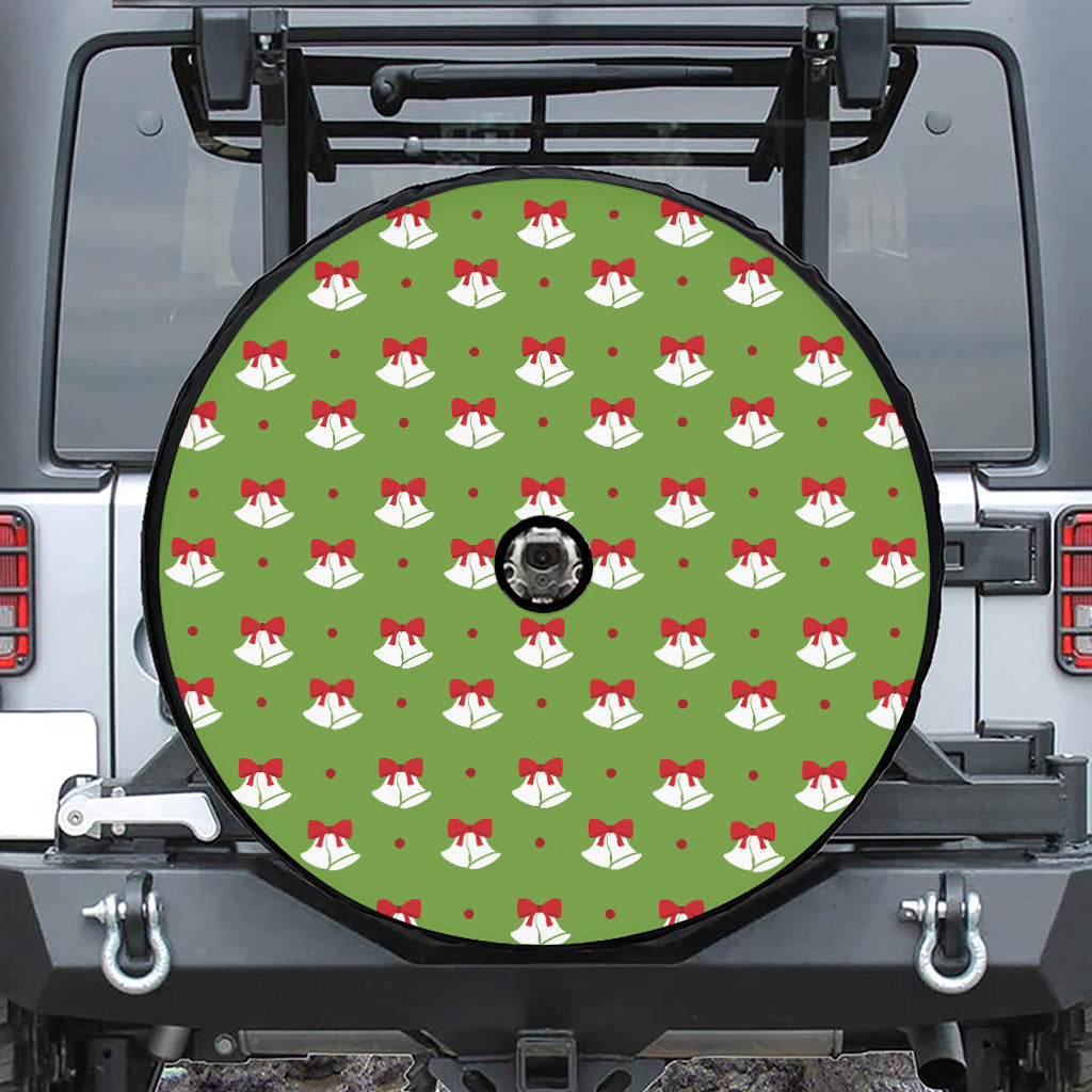 Merry Christmas Bells Pattern Print Tire Cover With Camera Hole