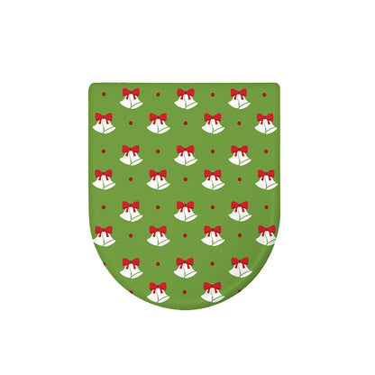 Merry Christmas Bells Pattern Print Toilet Lid Cover