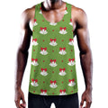 Merry Christmas Bells Pattern Print Men's Workout Tank Top