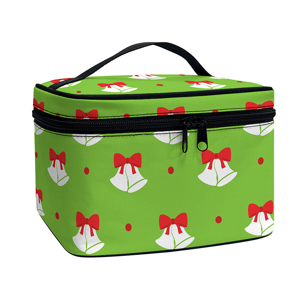 Merry Christmas Bells Pattern Print Travel Makeup Bag