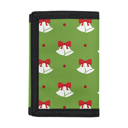 Merry Christmas Bells Pattern Print Trifold Wallet