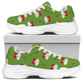 Merry Christmas Bells Pattern Print White Chunky Shoes