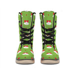 Merry Christmas Bells Pattern Print Winter Boots