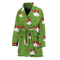 Merry Christmas Bells Pattern Print Women's Bathrobe