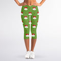 Merry Christmas Bells Pattern Print Women's Capri Leggings