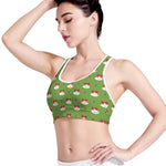 Merry Christmas Bells Pattern Print Women's Sports Bra