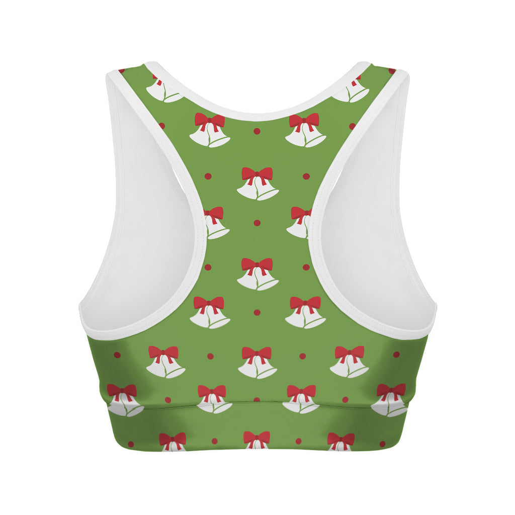 Merry Christmas Bells Pattern Print Women's Sports Bra
