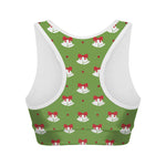 Merry Christmas Bells Pattern Print Women's Sports Bra