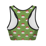 Merry Christmas Bells Pattern Print Women's Sports Bra