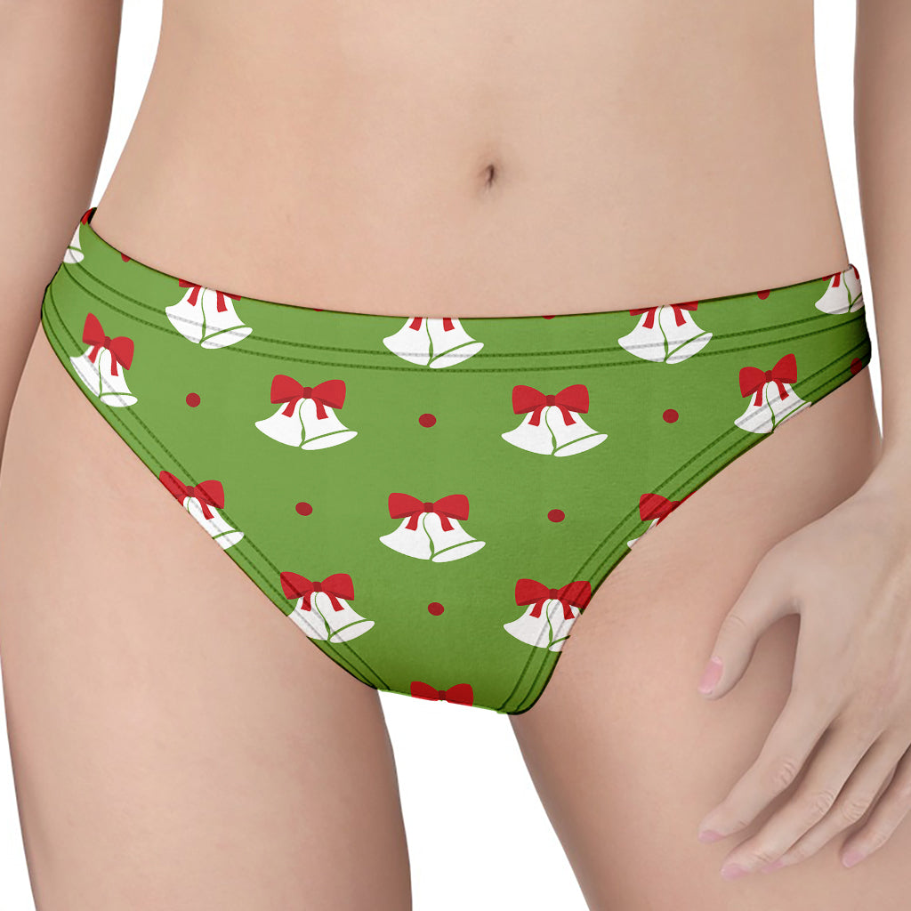 Merry Christmas Bells Pattern Print Women's Thong