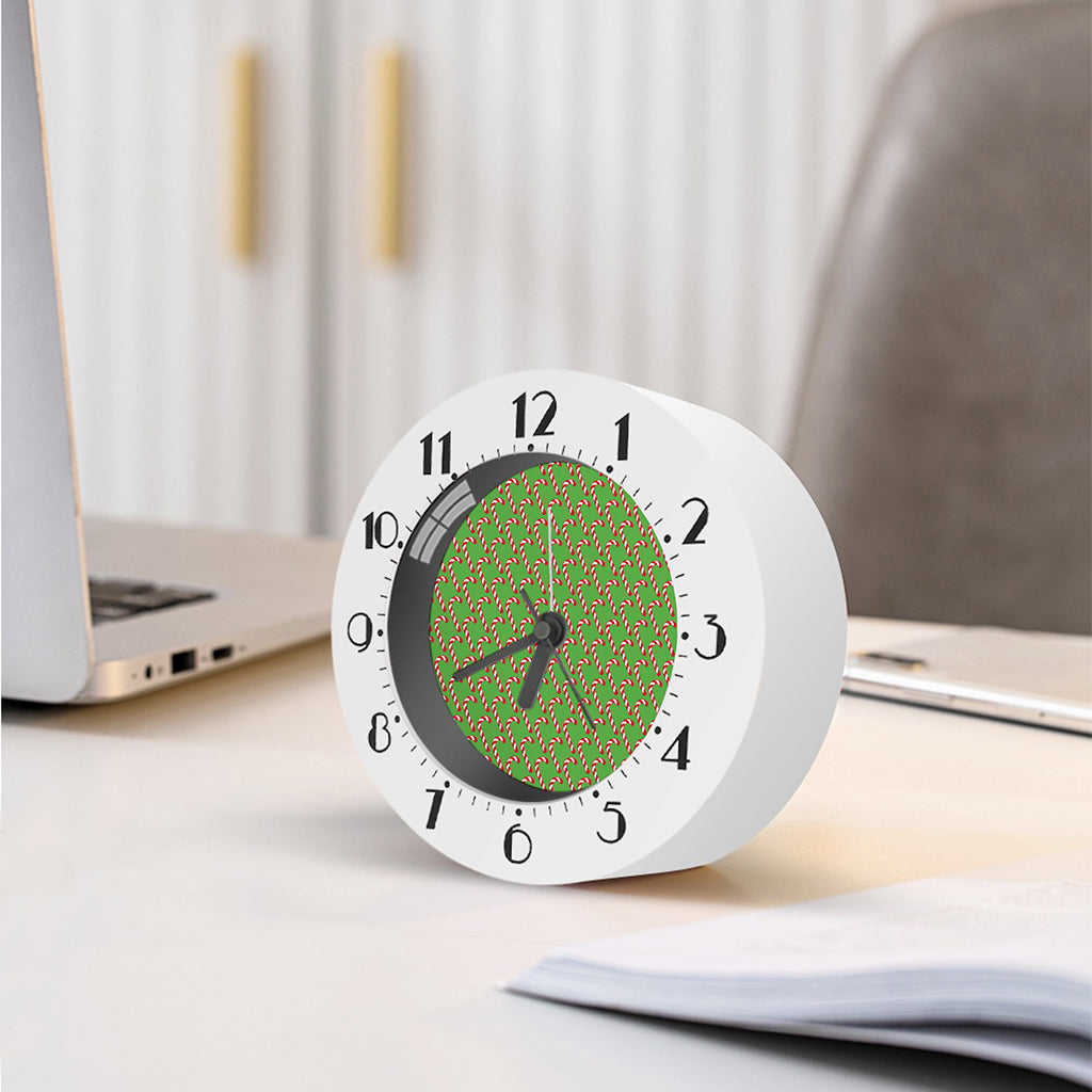Merry Christmas Candy Cane Pattern Print Alarm Clock