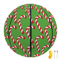 Merry Christmas Candy Cane Pattern Print Basketball