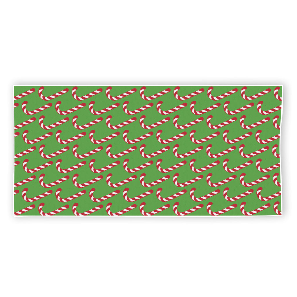 Merry Christmas Candy Cane Pattern Print Beach Towel