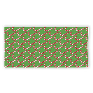 Merry Christmas Candy Cane Pattern Print Beach Towel