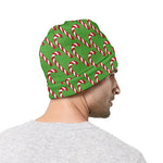 Merry Christmas Candy Cane Pattern Print Beanie