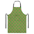 Merry Christmas Candy Cane Pattern Print Bib Apron With Pocket