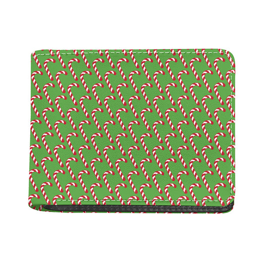 Merry Christmas Candy Cane Pattern Print Bifold Wallet