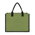 Merry Christmas Candy Cane Pattern Print Canvas Tote Bag