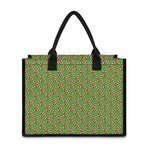 Merry Christmas Candy Cane Pattern Print Canvas Tote Bag