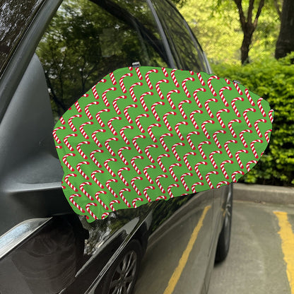 Merry Christmas Candy Cane Pattern Print Car Side Mirror Covers