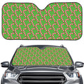 Merry Christmas Candy Cane Pattern Print Car Windshield Sun Shade