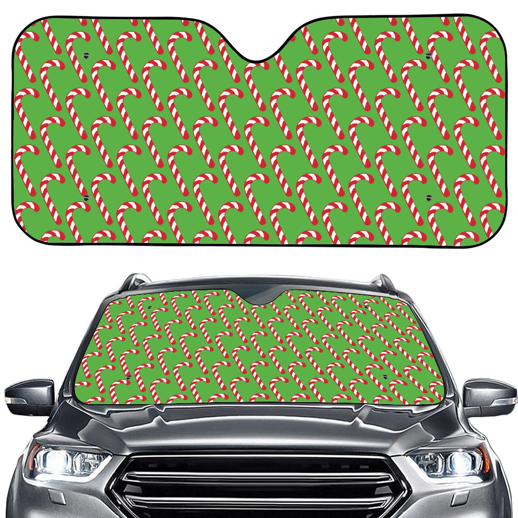 Merry Christmas Candy Cane Pattern Print Car Windshield Sun Shade