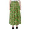 Merry Christmas Candy Cane Pattern Print Chiffon Maxi Skirt