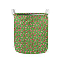Merry Christmas Candy Cane Pattern Print Collapsible Laundry Basket