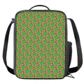Merry Christmas Candy Cane Pattern Print Crossbody Lunch Bag