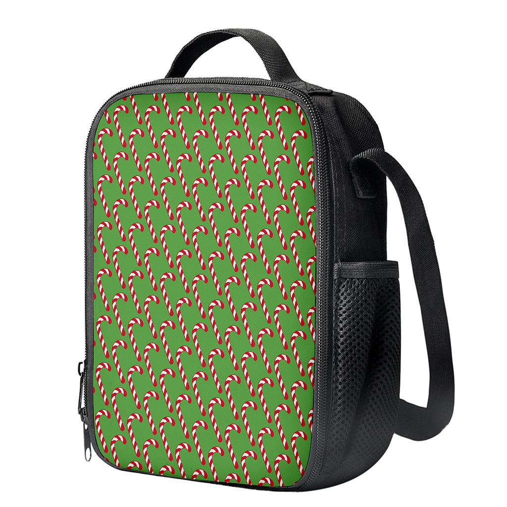 Merry Christmas Candy Cane Pattern Print Crossbody Lunch Bag