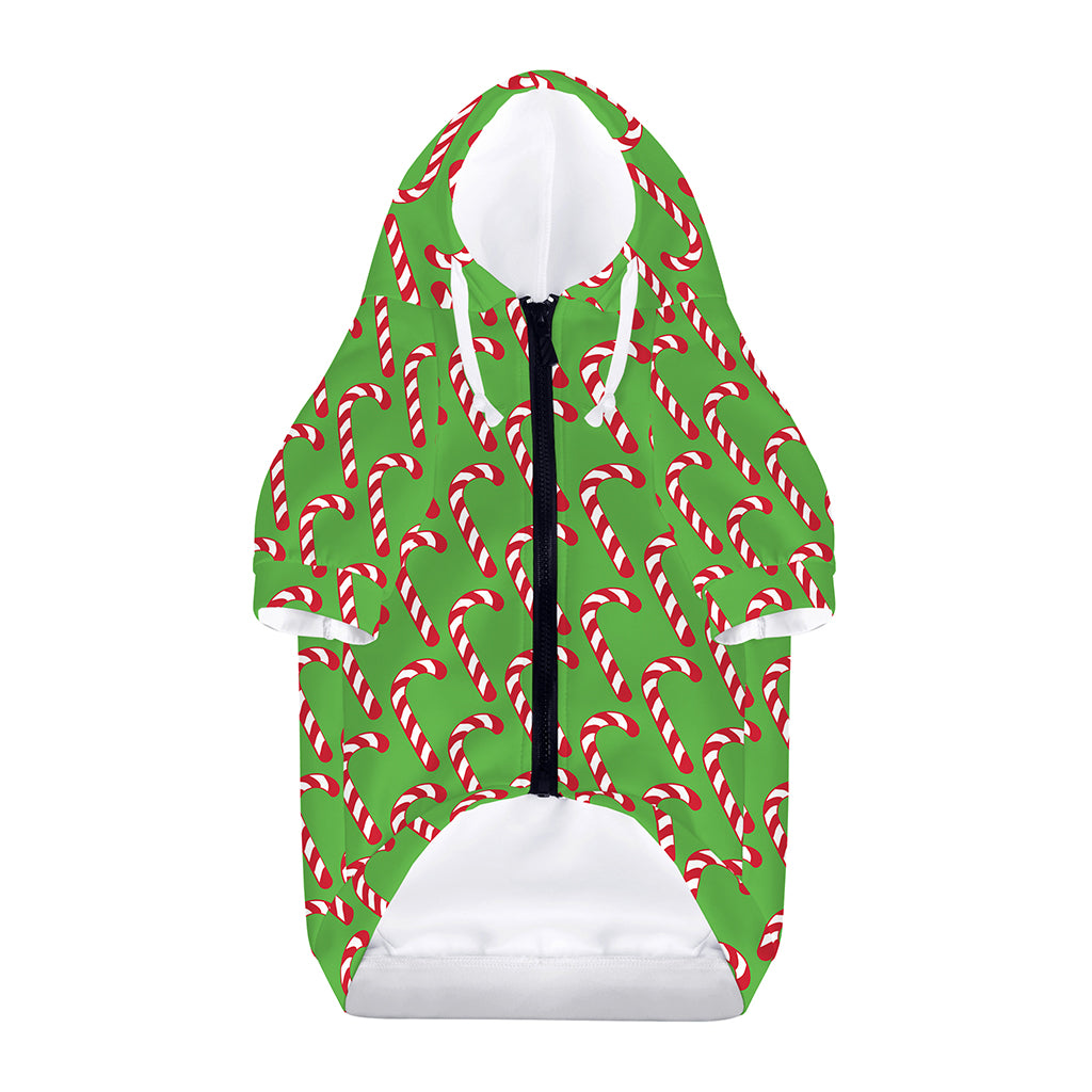 Merry Christmas Candy Cane Pattern Print Dog Zip Up Hoodie