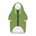 Merry Christmas Candy Cane Pattern Print Dog Zip Up Hoodie