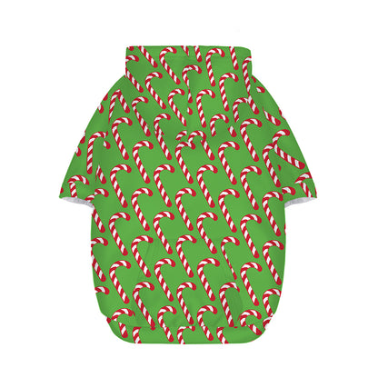 Merry Christmas Candy Cane Pattern Print Dog Zip Up Hoodie